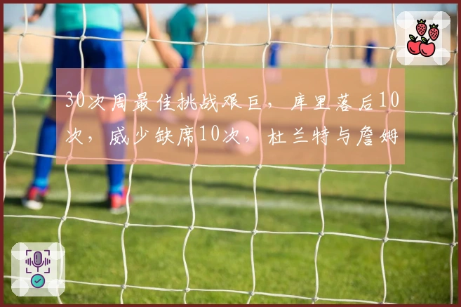 30次周最佳挑战艰巨，库里落后10次，威少缺席10次，杜兰特与詹姆斯的表现如何？